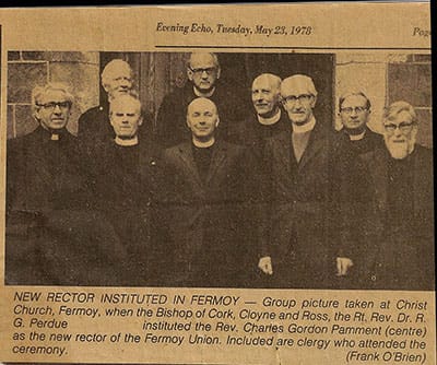 Dad being inducted as rector Fermoy 1978